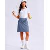 G Gradual Women’s 20″ Knee Length Golf Skirt Skort 4 Side Pockets Stretch High Waisted Tummy Control Skirt with Short(Light Grey Blue)