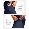 G Gradual Women’s 20″ Knee Length Golf Skirt Skort 4 Side Pockets Stretch High Waisted Tummy Control Skirt with Short(Navy)