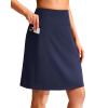 G Gradual Women’s 20″ Knee Length Golf Skirt Skort 4 Side Pockets Stretch High Waisted Tummy Control Skirt with Short(Navy)