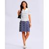 G Gradual Women’s 20″ Knee Length Golf Skirt Skort 4 Side Pockets Stretch High Waisted Tummy Control Skirt with Short(Navy Circle)