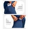 G Gradual Women’s 20″ Knee Length Golf Skirt Skort 4 Side Pockets Stretch High Waisted Tummy Control Skirt with Short(Ocean Blue)