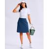 G Gradual Women’s 20″ Knee Length Golf Skirt Skort 4 Side Pockets Stretch High Waisted Tummy Control Skirt with Short(Ocean Blue)