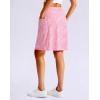 G Gradual Women’s 20″ Knee Length Golf Skirt Skort 4 Side Pockets Stretch High Waisted Tummy Control Skirt with Short(Pink Paisley)