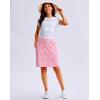 G Gradual Women’s 20″ Knee Length Golf Skirt Skort 4 Side Pockets Stretch High Waisted Tummy Control Skirt with Short(Pink Paisley)