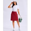 G Gradual Women’s 20″ Knee Length Golf Skirt Skort 4 Side Pockets Stretch High Waisted Tummy Control Skirt with Short(Red)