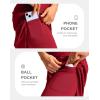 G Gradual Women’s 20″ Knee Length Golf Skirt Skort 4 Side Pockets Stretch High Waisted Tummy Control Skirt with Short(Red)
