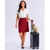 G Gradual Women’s 20″ Knee Length Golf Skirt Skort 4 Side Pockets Stretch High Waisted Tummy Control Skirt with Short(Red)