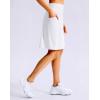 G Gradual Women’s 20″ Knee Length Golf Skirt Skort 4 Side Pockets Stretch High Waisted Tummy Control Skirt with Short(White)