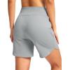 G Gradual Women’s Athletic Shorts 6″ High Waisted Stretchy Bermuda Shorts for Women Quick Dry Summer Casual Shorts(Bright Grey)