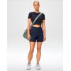 G Gradual Women’s Athletic Shorts 6″ High Waisted Stretchy Bermuda Shorts for Women Quick Dry Summer Casual Shorts(Deep Navy Blue)