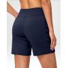 G Gradual Women’s Athletic Shorts 6″ High Waisted Stretchy Bermuda Shorts for Women Quick Dry Summer Casual Shorts(Deep Navy Blue)