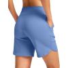 G Gradual Women’s Athletic Shorts 6″ High Waisted Stretchy Bermuda Shorts for Women Quick Dry Summer Casual Shorts(Haze Blue)