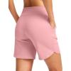 G Gradual Women’s Athletic Shorts 6″ High Waisted Stretchy Bermuda Shorts for Women Quick Dry Summer Casual Shorts(Light Pink)