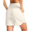G Gradual Women’s Athletic Shorts 6″ High Waisted Stretchy Bermuda Shorts for Women Quick Dry Summer Casual Shorts(Off-white)