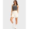 G Gradual Women’s Athletic Shorts 6″ High Waisted Stretchy Bermuda Shorts for Women Quick Dry Summer Casual Shorts(Off-white)
