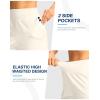 G Gradual Women’s Athletic Shorts 6″ High Waisted Stretchy Bermuda Shorts for Women Quick Dry Summer Casual Shorts(Off-white)