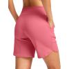 G Gradual Women’s Athletic Shorts 6″ High Waisted Stretchy Bermuda Shorts for Women Quick Dry Summer Casual Shorts(Pink Red)