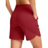 G Gradual Women’s Athletic Shorts 6″ High Waisted Stretchy Bermuda Shorts for Women Quick Dry Summer Casual Shorts(Tomato Red)