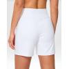 G Gradual Women’s Athletic Shorts 6″ High Waisted Stretchy Bermuda Shorts for Women Quick Dry Summer Casual Shorts(White)