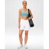 G Gradual Women’s Athletic Shorts 6″ High Waisted Stretchy Bermuda Shorts for Women Quick Dry Summer Casual Shorts(White)