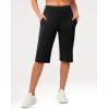 G Gradual Women’s Bermuda Long Shorts 14″ Knee Length Capris with Pockets High Waisted Athletic Casual Shorts for Women(Black)