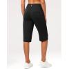 G Gradual Women’s Bermuda Long Shorts 14″ Knee Length Capris with Pockets High Waisted Athletic Casual Shorts for Women(Black)