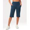 G Gradual Women’s Bermuda Long Shorts 14″ Knee Length Capris with Pockets High Waisted Athletic Casual Shorts for Women(Borealis Green)