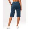 G Gradual Women’s Bermuda Long Shorts 14″ Knee Length Capris with Pockets High Waisted Athletic Casual Shorts for Women(Borealis Green)