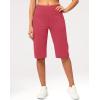 G Gradual Women’s Bermuda Long Shorts 14″ Knee Length Capris with Pockets High Waisted Athletic Casual Shorts for Women(Briar Rose)