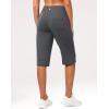 G Gradual Women’s Bermuda Long Shorts 14″ Knee Length Capris with Pockets High Waisted Athletic Casual Shorts for Women(Dark Grey)