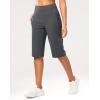 G Gradual Women’s Bermuda Long Shorts 14″ Knee Length Capris with Pockets High Waisted Athletic Casual Shorts for Women(Dark Grey)