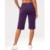 G Gradual Women’s Bermuda Long Shorts 14″ Knee Length Capris with Pockets High Waisted Athletic Casual Shorts for Women(Dark Purple)