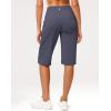 G Gradual Women’s Bermuda Long Shorts 14″ Knee Length Capris with Pockets High Waisted Athletic Casual Shorts for Women(Dusty Blue)