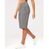 G Gradual Women’s Bermuda Long Shorts 14″ Knee Length Capris with Pockets High Waisted Athletic Casual Shorts for Women(Light Grey)