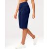G Gradual Women’s Bermuda Long Shorts 14″ Knee Length Capris with Pockets High Waisted Athletic Casual Shorts for Women(Navy)