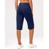 G Gradual Women’s Bermuda Long Shorts 14″ Knee Length Capris with Pockets High Waisted Athletic Casual Shorts for Women(Navy)