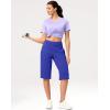 G Gradual Women’s Bermuda Long Shorts 14″ Knee Length Capris with Pockets High Waisted Athletic Casual Shorts for Women(Royal Blue)