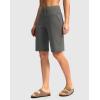 G Gradual Women’s Bermuda Shorts with Pockets 11″ Knee Length Stretch Comfy Drawstring Long Shorts for Women Summer Walking(Charcoal)