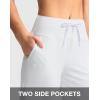 G Gradual Women’s Bermuda Shorts with Pockets 11″ Knee Length Stretch Comfy Drawstring Long Shorts for Women Summer Walking(C-white)