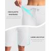 G Gradual Women’s Bermuda Shorts with Pockets 11″ Knee Length Stretch Comfy Drawstring Long Shorts for Women Summer Walking(C-white)