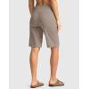 G Gradual Women’s Bermuda Shorts with Pockets 11″ Knee Length Stretch Comfy Drawstring Long Shorts for Women Summer Walking(Dark Khaki)