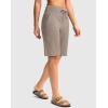 G Gradual Women’s Bermuda Shorts with Pockets 11″ Knee Length Stretch Comfy Drawstring Long Shorts for Women Summer Walking(Dark Khaki)