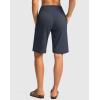 G Gradual Women’s Bermuda Shorts with Pockets 11″ Knee Length Stretch Comfy Drawstring Long Shorts for Women Summer Walking(Dusty Blue)
