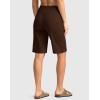 G Gradual Women’s Bermuda Shorts with Pockets 11″ Knee Length Stretch Comfy Drawstring Long Shorts for Women Summer Walking(Espresso)