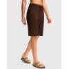 G Gradual Women’s Bermuda Shorts with Pockets 11″ Knee Length Stretch Comfy Drawstring Long Shorts for Women Summer Walking(Espresso)