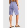 G Gradual Women’s Bermuda Shorts with Pockets 11″ Knee Length Stretch Comfy Drawstring Long Shorts for Women Summer Walking(Lavender)