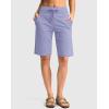 G Gradual Women’s Bermuda Shorts with Pockets 11″ Knee Length Stretch Comfy Drawstring Long Shorts for Women Summer Walking(Lavender)