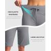 G Gradual Women’s Bermuda Shorts with Pockets 11″ Knee Length Stretch Comfy Drawstring Long Shorts for Women Summer Walking(Light Grey)
