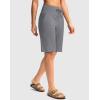 G Gradual Women’s Bermuda Shorts with Pockets 11″ Knee Length Stretch Comfy Drawstring Long Shorts for Women Summer Walking(Light Grey)