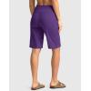 G Gradual Women’s Bermuda Shorts with Pockets 11″ Knee Length Stretch Comfy Drawstring Long Shorts for Women Summer Walking(Royal Lilac)